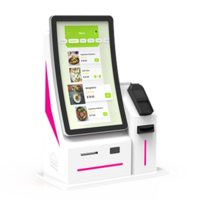 23.6" Curved Touch Screen Kiosk for Food Ordering/Bill Payment/Vending